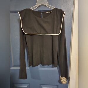 Zara black long sleeve tshirt size L